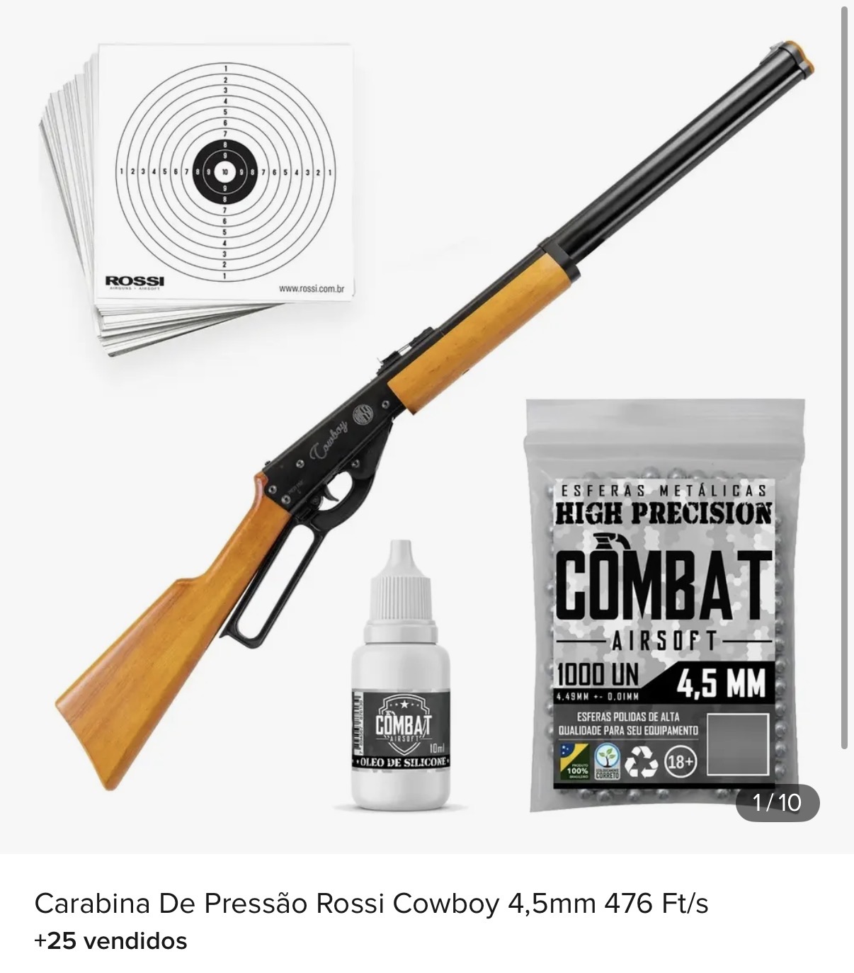 Carabina De Pressão Rossi Cowboy 4,5mm 476 Ft/s