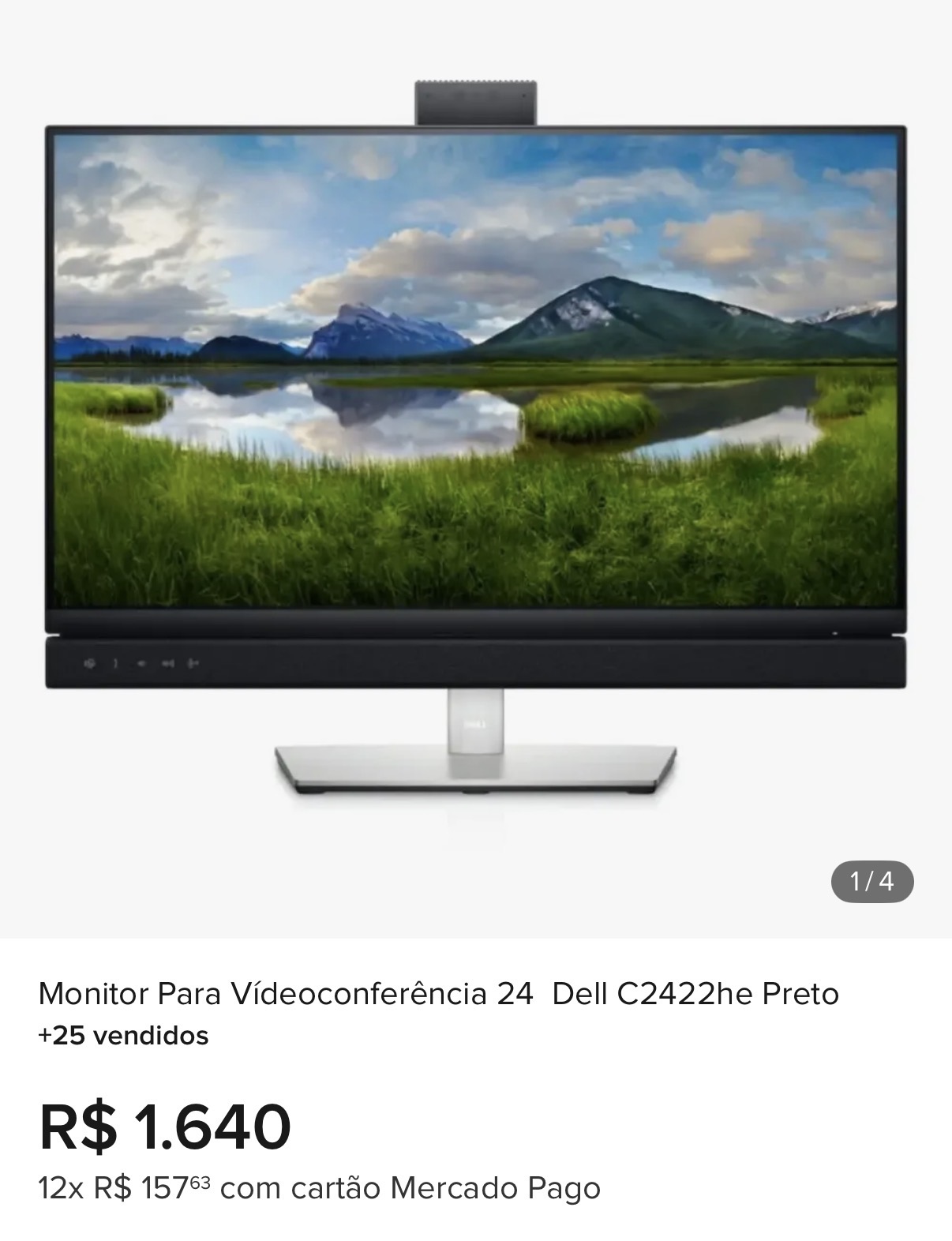 Monitor Para Vídeoconferência 24 Dell C2422he Preto